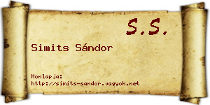 Simits Sándor névjegykártya
