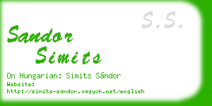 sandor simits business card